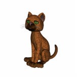 Cute Orange Cat Photo Sculpture Key Ring<br><div class="desc">Meet Merrigolden, a young cat out explore the world, or at least the back yard. She is a stylised cat with a cute pattern in shades of brown and gold. This original art was created by Judi Suni Hall for Gingezel with DAZ 3D. Enjoy Merrigolden on the sculpture of your...</div>
