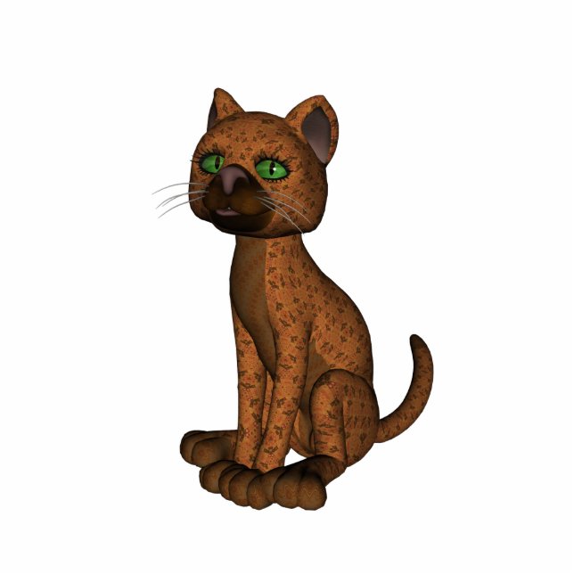 Cute Orange Cat Photo Sculpture Key Ring (Front)