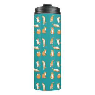 Cute Orange Cat Poses Thermal Tumbler