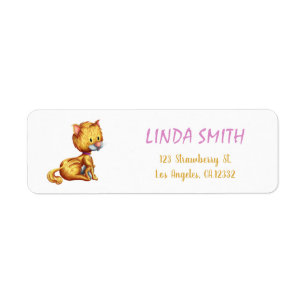 Cute Orange Cat Return Address
