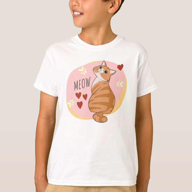 Cute orange cat T-Shirt (Front)
