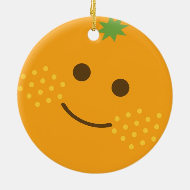 Cute Orange Ceramic Tree Decoration (Back)