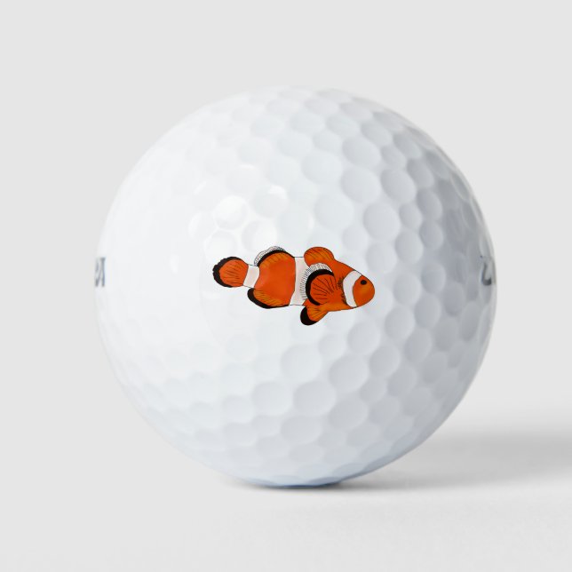 Cute Orange Clown Fish Golf Balls (Front)