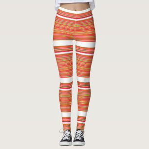 Cute orange colourful stripes leggings