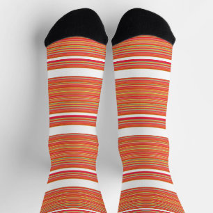 Cute orange colourful stripes socks