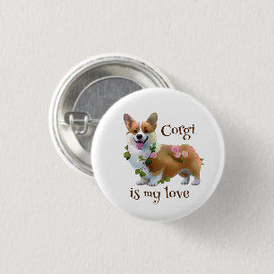 Cute Orange corgi for a positive mood 3 Cm Round Badge