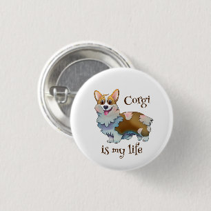 Cute Orange corgi for a positive mood 3 Cm Round Badge