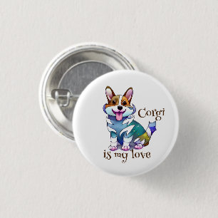 Cute Orange corgi for  a positive mood  3 Cm Round Badge