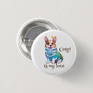 Cute Orange corgi for a positive mood 3 Cm Round Badge