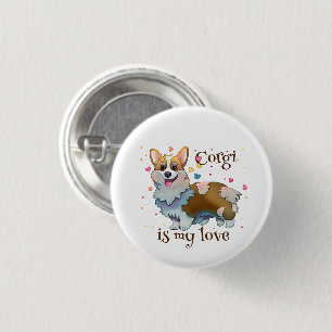 Cute Orange corgi for a positive mood 3 Cm Round Badge