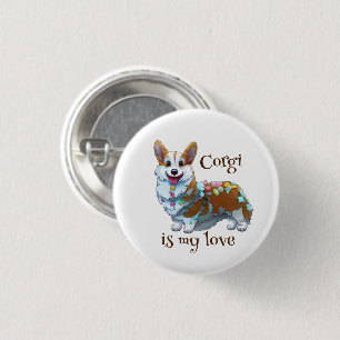 Cute Orange corgi for a positive mood 3 Cm Round Badge