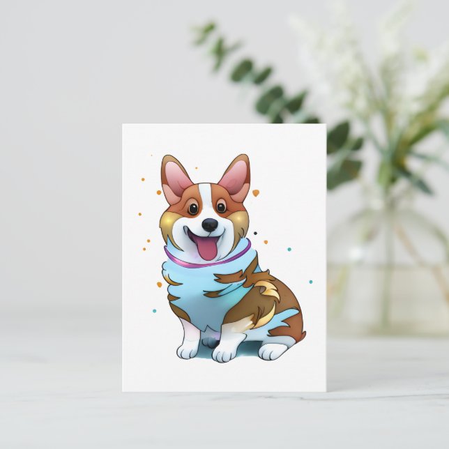 Cute Orange corgi for  a positive mood    Postcard (Standing Front)