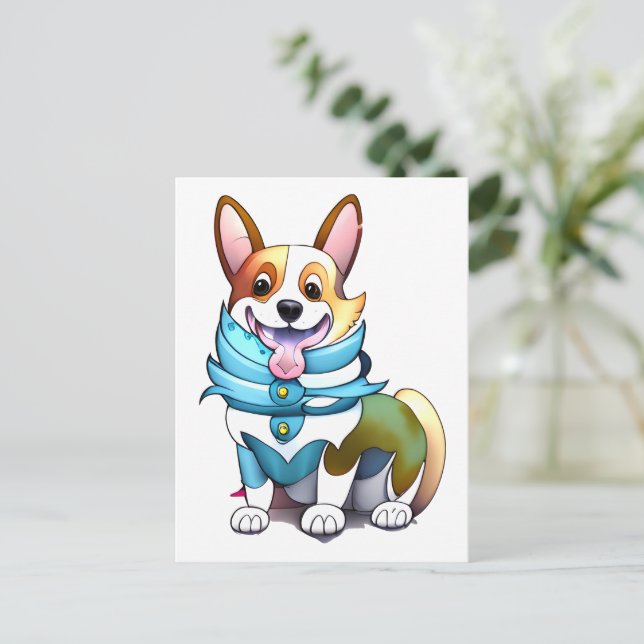 Cute Orange corgi for  a positive mood  Postcard (Standing Front)
