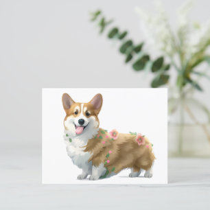 Cute Orange corgi for  a positive mood    Postcard