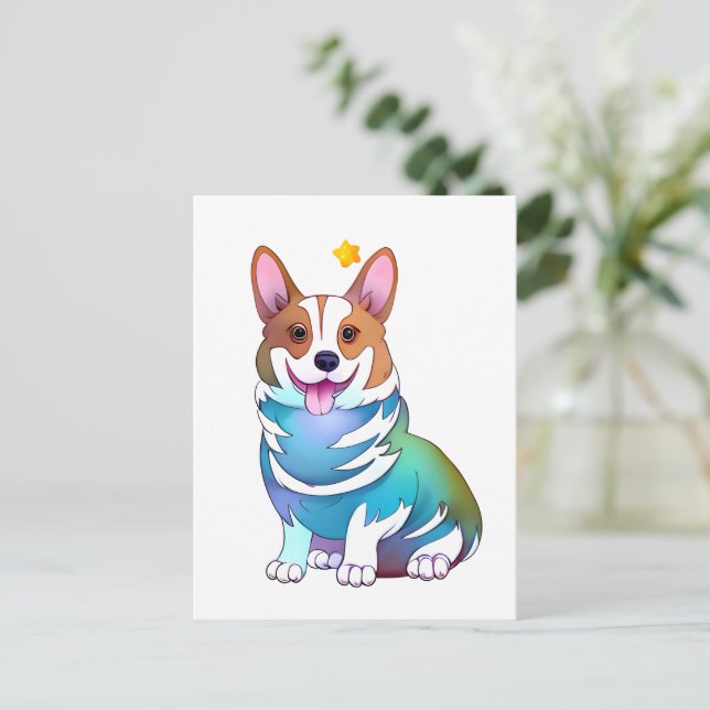 Cute Orange corgi for  a positive mood    Postcard (Standing Front)