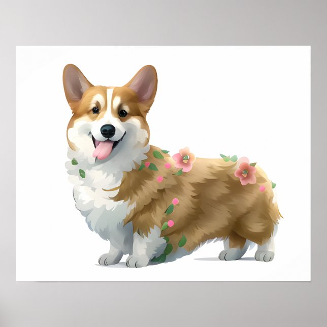 Cute Orange corgi for  a positive mood    Poster (Front)