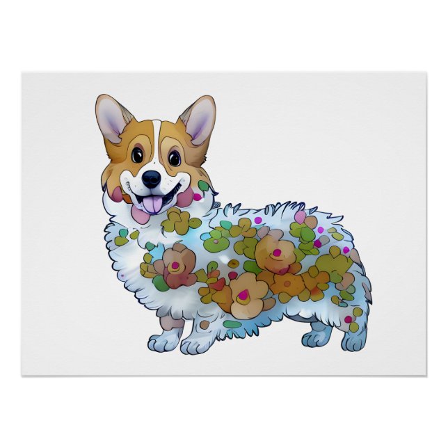 Cute Orange corgi for  a positive mood   Poster (Front)