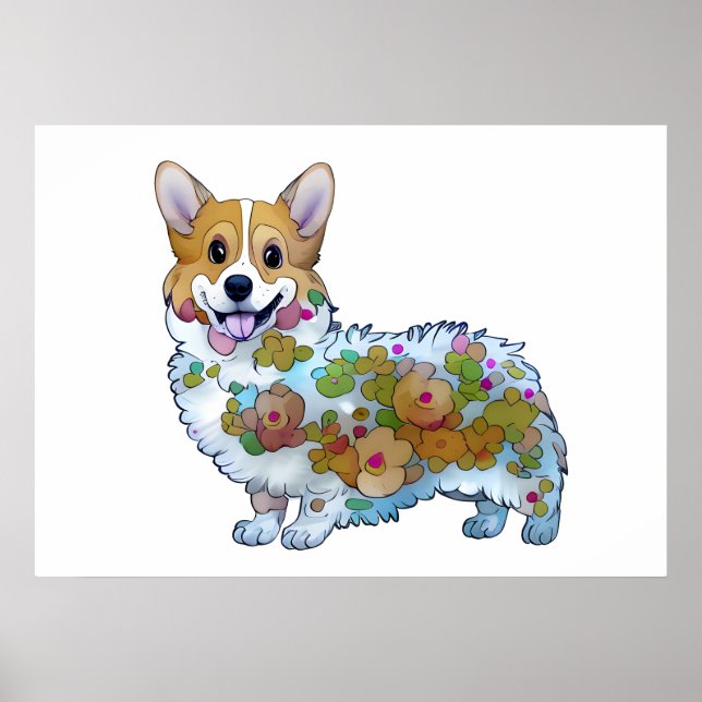 Cute Orange corgi for  a positive mood   Poster (Front)