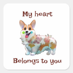 Cute Orange corgi for a positive mood Square Sticker