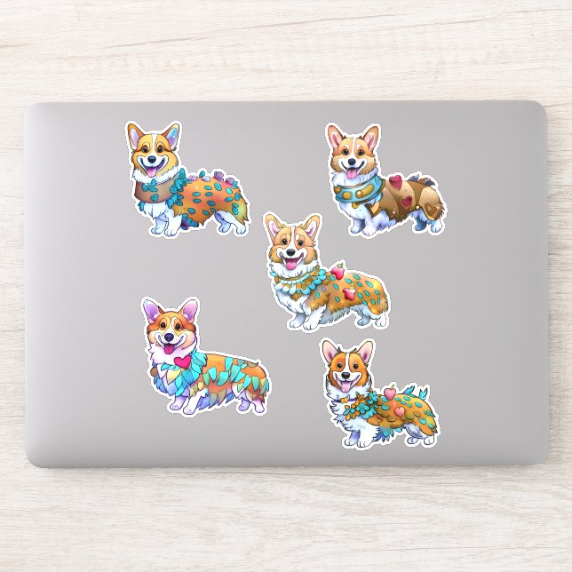 Cute Orange corgi for a positive mood Sticker (Computer)