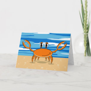 Cute Orange Crab Greeting Card