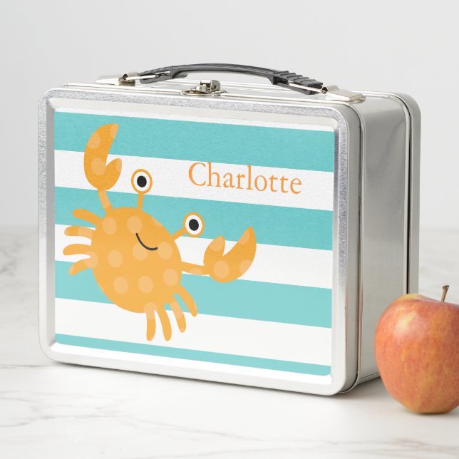 Cute Orange Crab Lunch Box (In Situ)