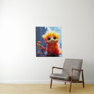 Cute Orange Creature Tapestry