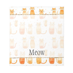 Cute Orange Dots and Cats Notepad