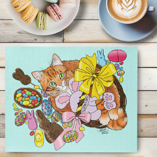 Cute Orange Easter Cat Jigsaw Puzzle