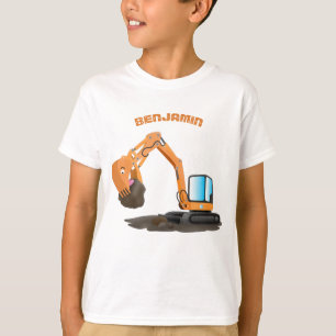 Cute orange excavator digger cartoon T-Shirt