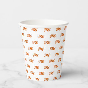 Cute orange fall leaves pattern Thanksgiving  Paper Cups