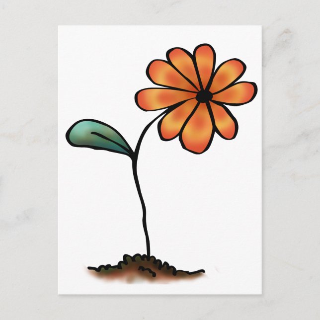 Cute Orange Flower Postcard (Front)