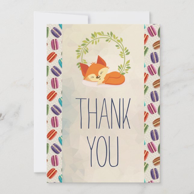 Cute Orange Fox with Wreath Thank You (Front)