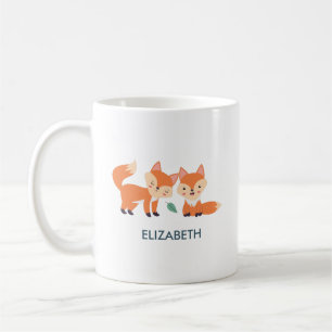 Cute Orange Foxes Graphic Illustration Coffee Mug