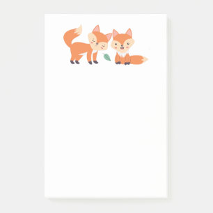 Cute Orange Foxes Graphic Illustration Post-it Notes
