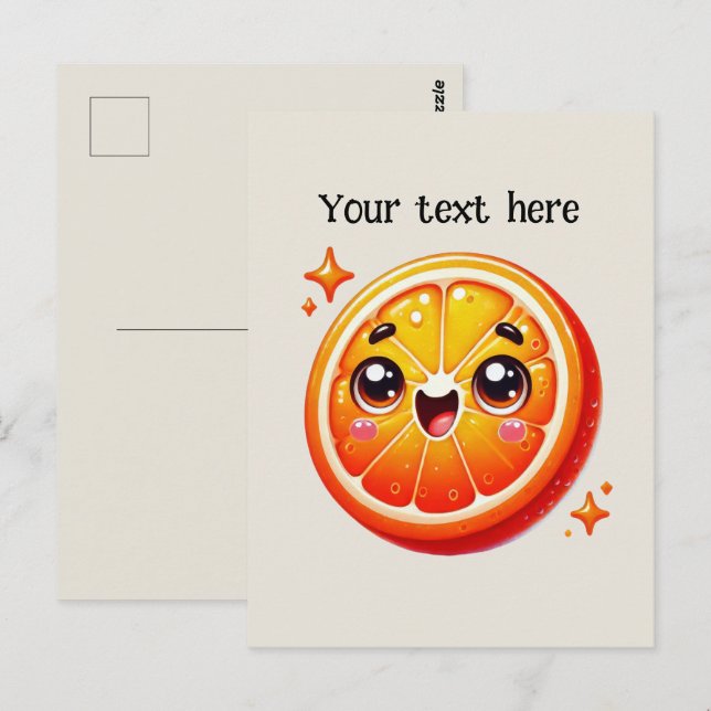Cute orange fruit lovers postcard (Front/Back)