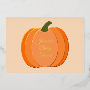 Cute Orange Gender Neutral Pumpkin Baby Shower