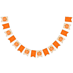 Cute Orange Gender Neutral Pumpkin Baby Shower Bunting