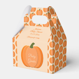 Cute Orange Gender Neutral Pumpkin Baby Shower Favour Box