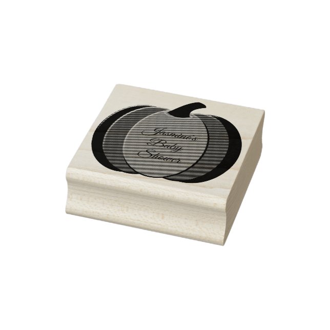 Cute Orange Gender Neutral Pumpkin Baby Shower Rubber Stamp (Stamp)