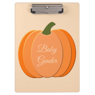 Cute Orange Gender Neutral Pumpkin Custom Clipboard