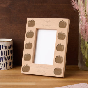 Cute Orange Gender Neutral Pumpkin Custom Etched Frames