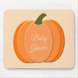 Cute Orange Gender Neutral Pumpkin Custom Mouse Mat