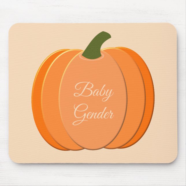 Cute Orange Gender Neutral Pumpkin Custom Mouse Mat (Front)