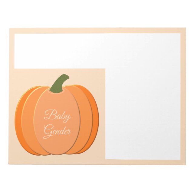 Cute Orange Gender Neutral Pumpkin Custom Notepad (Front)