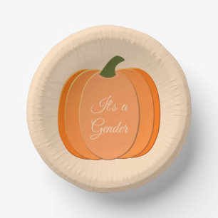 Cute Orange Gender Neutral Pumpkin Custom Paper Plate