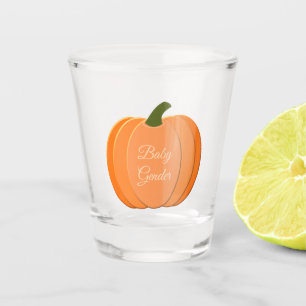 Cute Orange Gender Neutral Pumpkin Custom Shot Glass