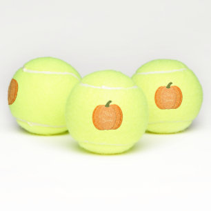 Cute Orange Gender Neutral Pumpkin Custom Tennis Balls