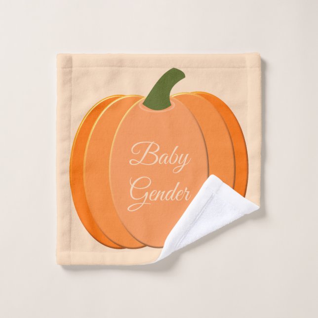 Cute Orange Gender Neutral Pumpkin Custom Wash Cloth (Wash Cloth)