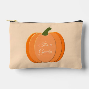 Cute Orange Gender Neutral Pumpkin Gender Reveal Accessory Pouch